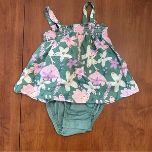 Carters girls green floral bodysuit dress 12 months